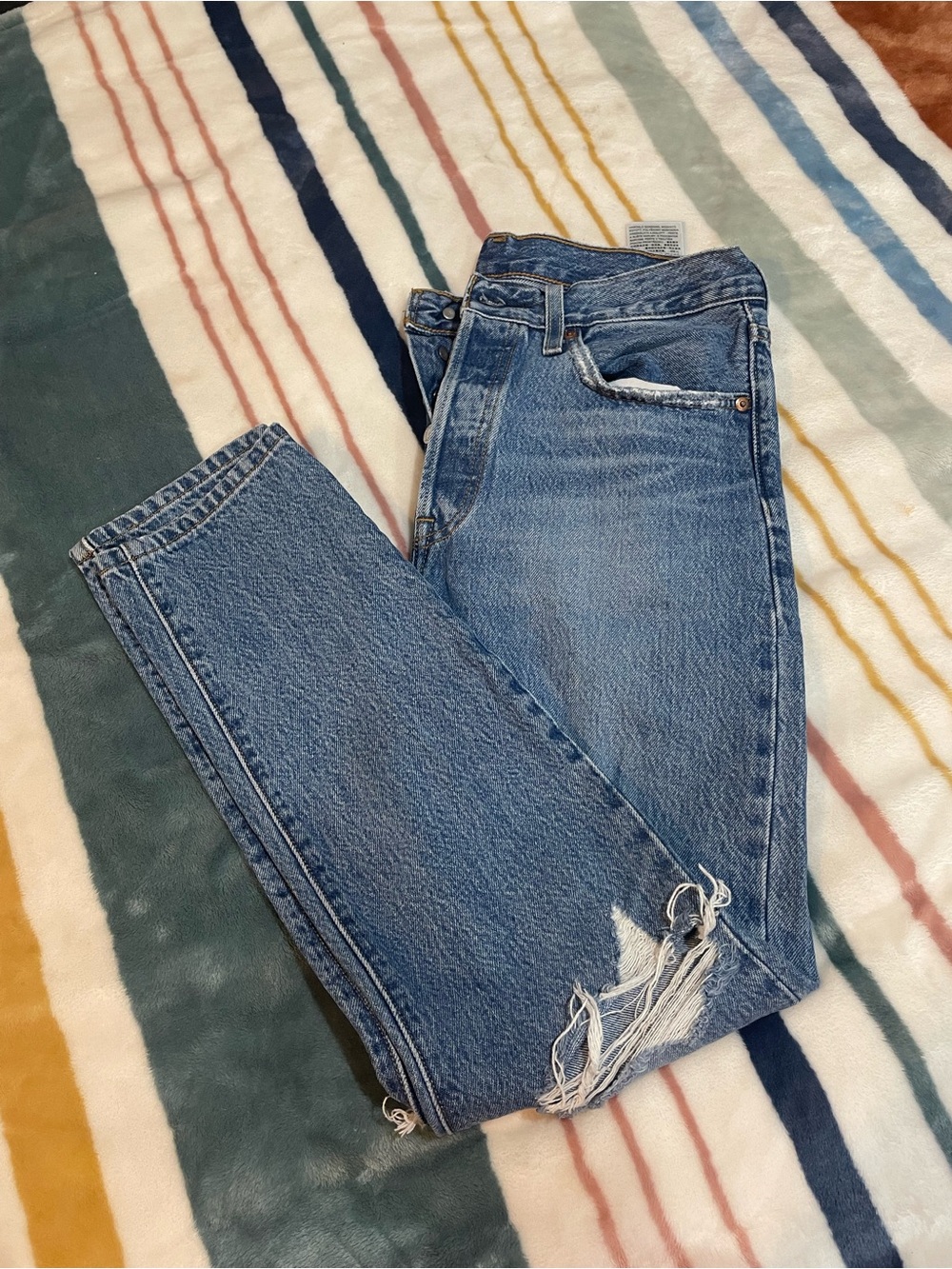 Levi's Distressed Light Blue Denim Jeans